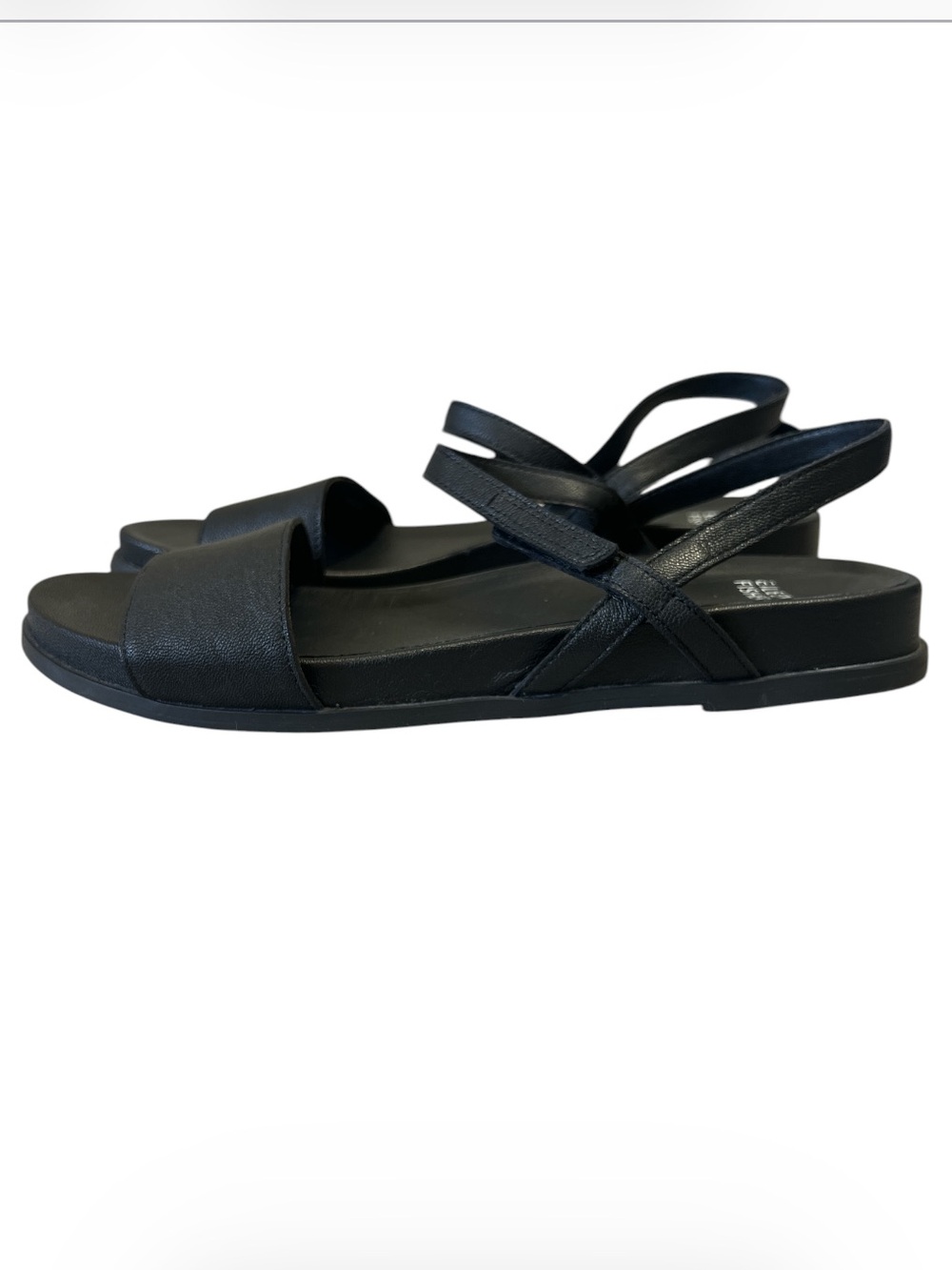 Eileen Fisher Black Demo Leather Ankle-Strap Sandal - Picture 4 of 8